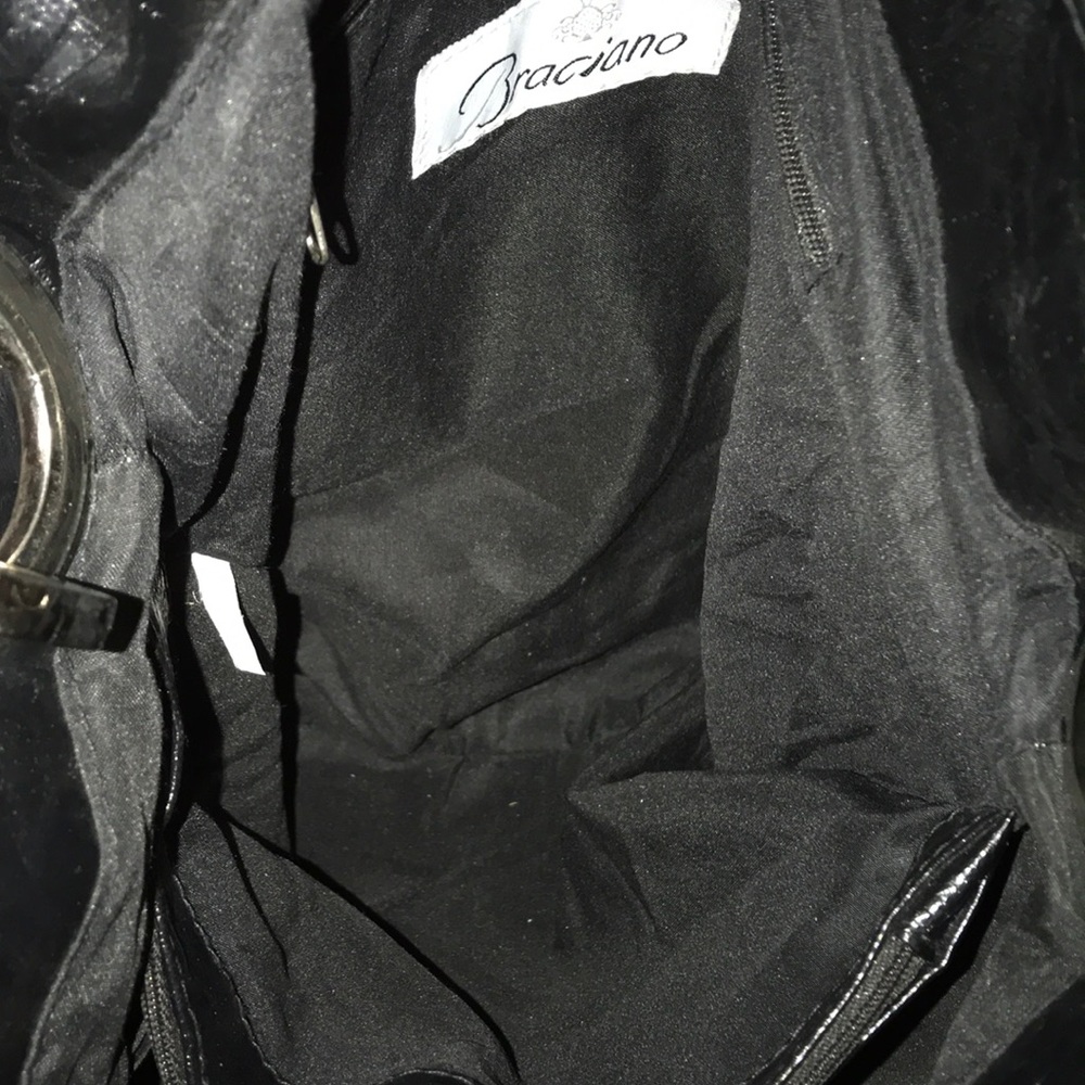 Braciano Black Faux Leather with silver hardware. - Picture 9 of 12